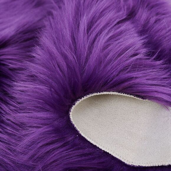 Soft Faux Fur Rug Indoor Fluffy Area Rugs Rectangle Floor Mat 2 x 5ft Purple - Picture 3 of 6